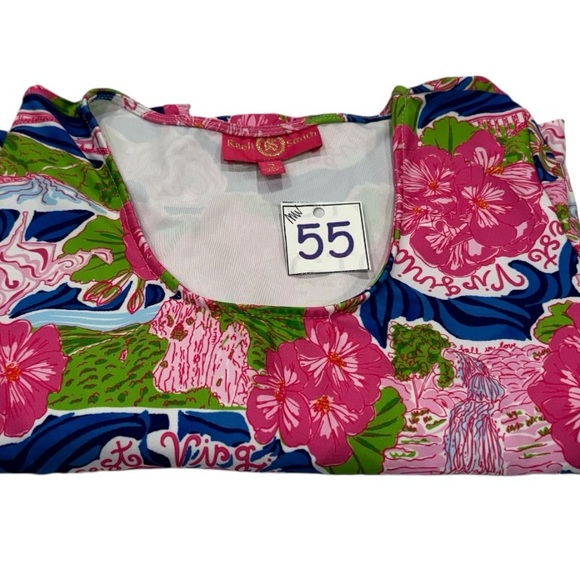 Vibrant Kaeli Smith West Virginia Pink and Blue Patterned Dress - Picture 5 of 10